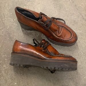 Zara Brown Leather Shoes made in portugal